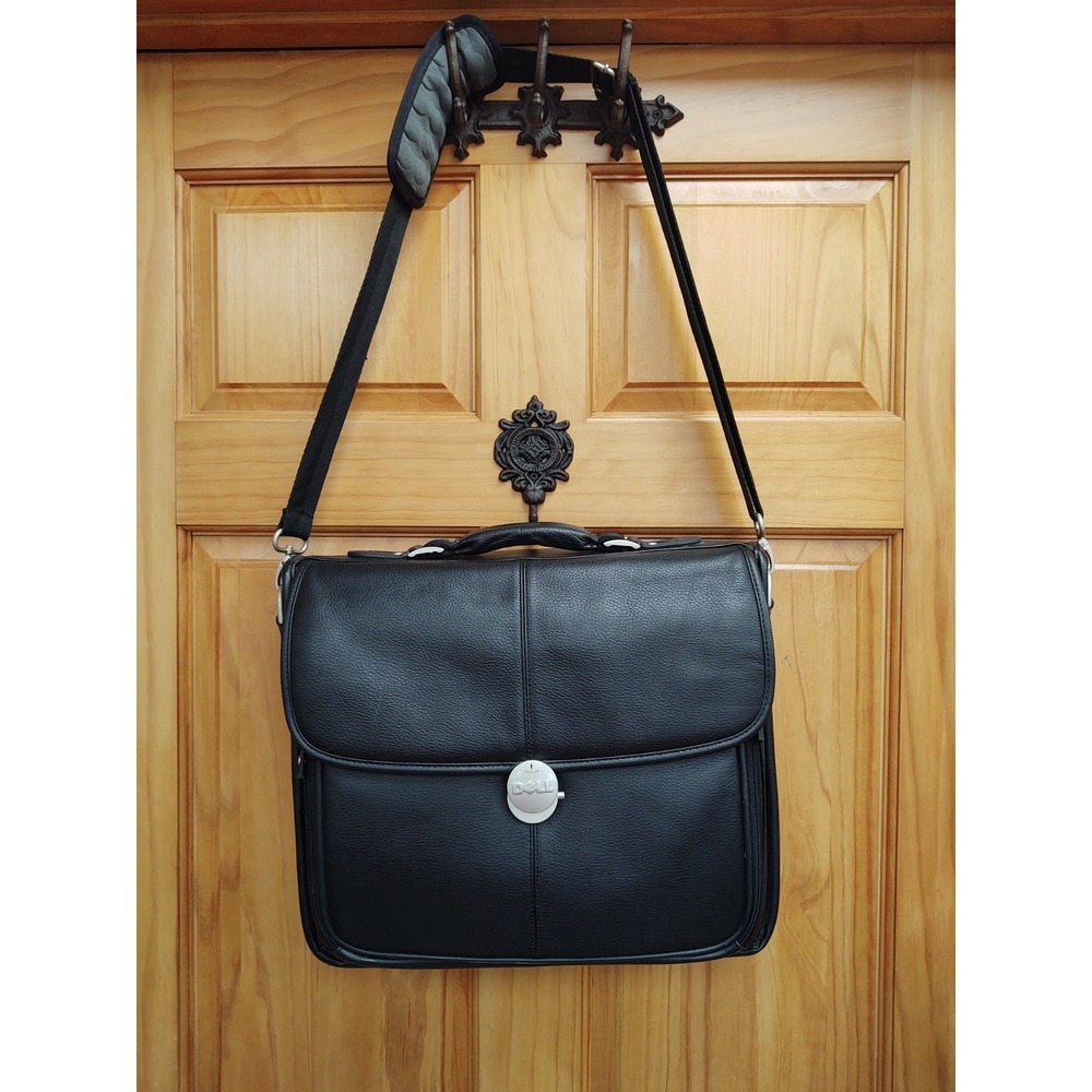 Dell Heavy Duty Leather Laptop Bag Case Professional Messenger Shoulder Strap